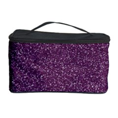 Purple Colorful Glitter Texture Pattern Cosmetic Storage Case by paulaoliveiradesign