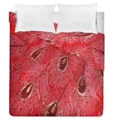 Red Peacock Floral Embroidered Long Qipao Traditional Chinese Cheongsam Mandarin Duvet Cover Double Side (queen Size) by BangZart