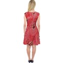 Red Peacock Floral Embroidered Long Qipao Traditional Chinese Cheongsam Mandarin Capsleeve Midi Dress View2