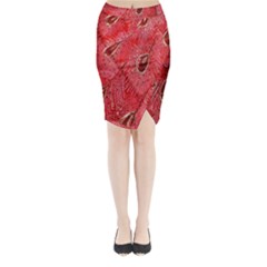 Red Peacock Floral Embroidered Long Qipao Traditional Chinese Cheongsam Mandarin Midi Wrap Pencil Skirt by BangZart