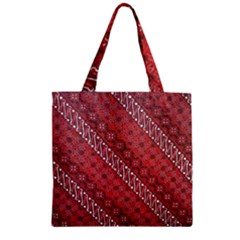 Red Batik Background Vector Zipper Grocery Tote Bag by BangZart