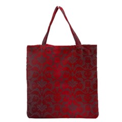 Red Dark Vintage Pattern Grocery Tote Bag by BangZart