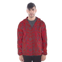 Red Dark Vintage Pattern Hooded Wind Breaker (men) by BangZart