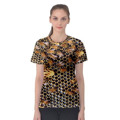 Queen Cup Honeycomb Honey Bee Women s Sport Mesh Tee by BangZart