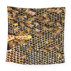 Queen Cup Honeycomb Honey Bee Square Tapestry (large) by BangZart