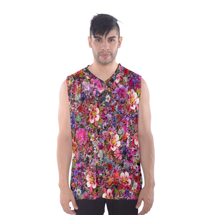 Psychedelic Flower Men s Basketball Tank Top