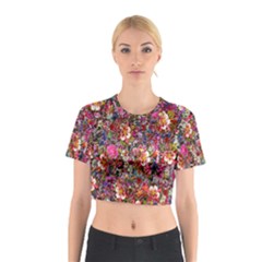 Psychedelic Flower Cotton Crop Top by BangZart