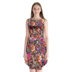 Psychedelic Flower Sleeveless Chiffon Dress   by BangZart