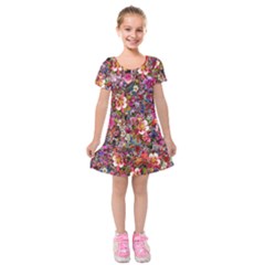 Psychedelic Flower Kids  Short Sleeve Velvet Dress by BangZart