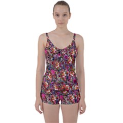 Psychedelic Flower Tie Front Two Piece Tankini