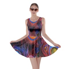 Pretty Peacock Feather Skater Dress by BangZart