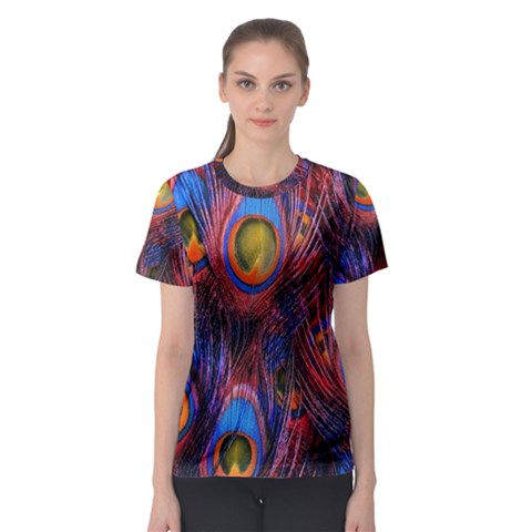 Pretty Peacock Feather Women s Sport Mesh Tee by BangZart