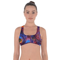 Pretty Peacock Feather Got No Strings Sports Bra by BangZart