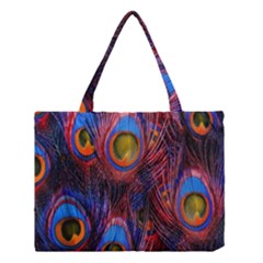 Pretty Peacock Feather Medium Tote Bag by BangZart