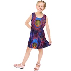 Pretty Peacock Feather Kids  Tunic Dress by BangZart