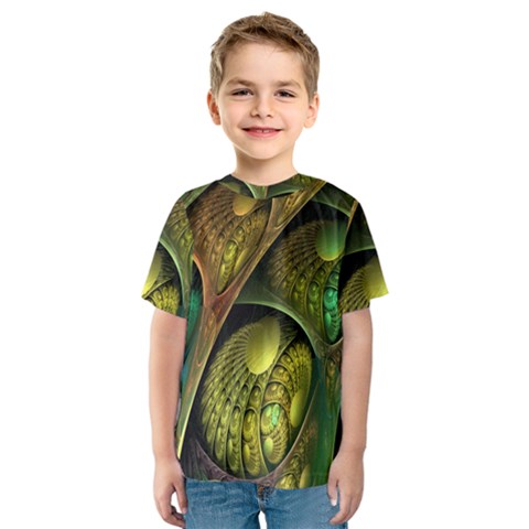 Psytrance Abstract Colored Pattern Feather Kids  Sport Mesh Tee by BangZart