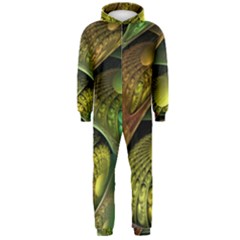 Psytrance Abstract Colored Pattern Feather Hooded Jumpsuit (men)  by BangZart