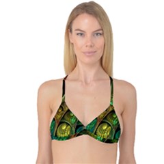 Psytrance Abstract Colored Pattern Feather Reversible Tri Bikini Top by BangZart