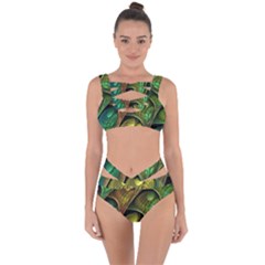 Psytrance Abstract Colored Pattern Feather Bandaged Up Bikini Set 