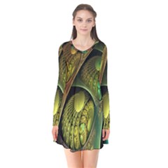 Psytrance Abstract Colored Pattern Feather Flare Dress by BangZart