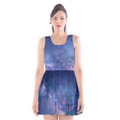 Galaxy Nebula Astro Stars Space Scoop Neck Skater Dress by paulaoliveiradesign