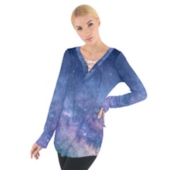 Galaxy Nebula Astro Stars Space Tie Up Tee by paulaoliveiradesign