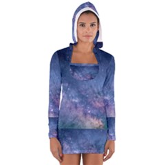 Galaxy Nebula Astro Stars Space Long Sleeve Hooded T-shirt by paulaoliveiradesign