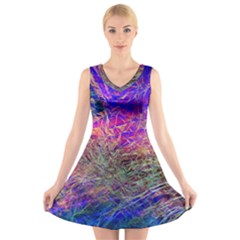 Poetic Cosmos Of The Breath V-neck Sleeveless Skater Dress by BangZart