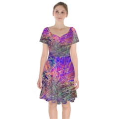 Poetic Cosmos Of The Breath Short Sleeve Bardot Dress by BangZart