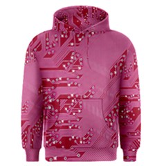 Pink Circuit Pattern Men s Pullover Hoodie by BangZart