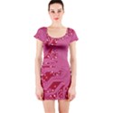 Pink Circuit Pattern Short Sleeve Bodycon Dress View1