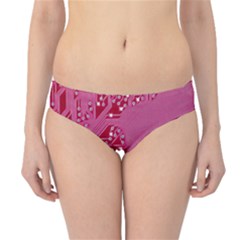 Pink Circuit Pattern Hipster Bikini Bottoms by BangZart