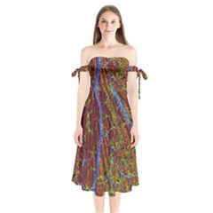 Neurobiology Shoulder Tie Bardot Midi Dress by BangZart