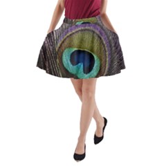 Peacock Feather A-line Pocket Skirt by BangZart