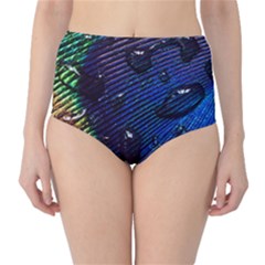 Peacock Feather Retina Mac High-waist Bikini Bottoms by BangZart