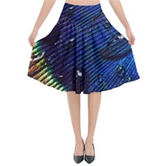 Peacock Feather Retina Mac Flared Midi Skirt by BangZart