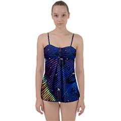 Peacock Feather Retina Mac Babydoll Tankini Set by BangZart