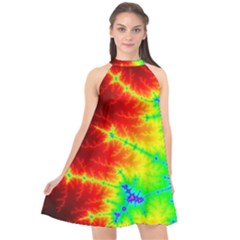 Misc Fractals Halter Neckline Chiffon Dress  by BangZart