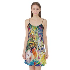 Multicolor Anime Colors Colorful Satin Night Slip by BangZart