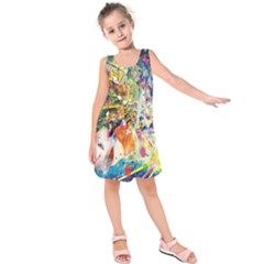 Multicolor Anime Colors Colorful Kids  Sleeveless Dress by BangZart