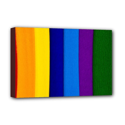 Paper Rainbow Colorful Colors Deluxe Canvas 18  X 12   by paulaoliveiradesign