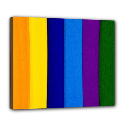 Paper Rainbow Colorful Colors Deluxe Canvas 24  X 20   by paulaoliveiradesign