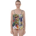 Multicolor Anime Colors Colorful Twist Front Tankini Set View1