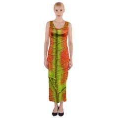 Nature Leaves Fitted Maxi Dress by BangZart