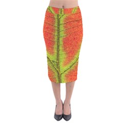 Nature Leaves Velvet Midi Pencil Skirt by BangZart