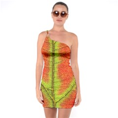 Nature Leaves One Soulder Bodycon Dress