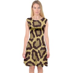 Leopard Capsleeve Midi Dress