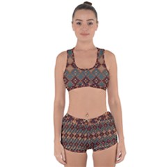 Knitted Pattern Racerback Boyleg Bikini Set