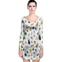 Insect Animal Pattern Long Sleeve Bodycon Dress by BangZart