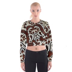 Javanese Batik Cropped Sweatshirt by BangZart